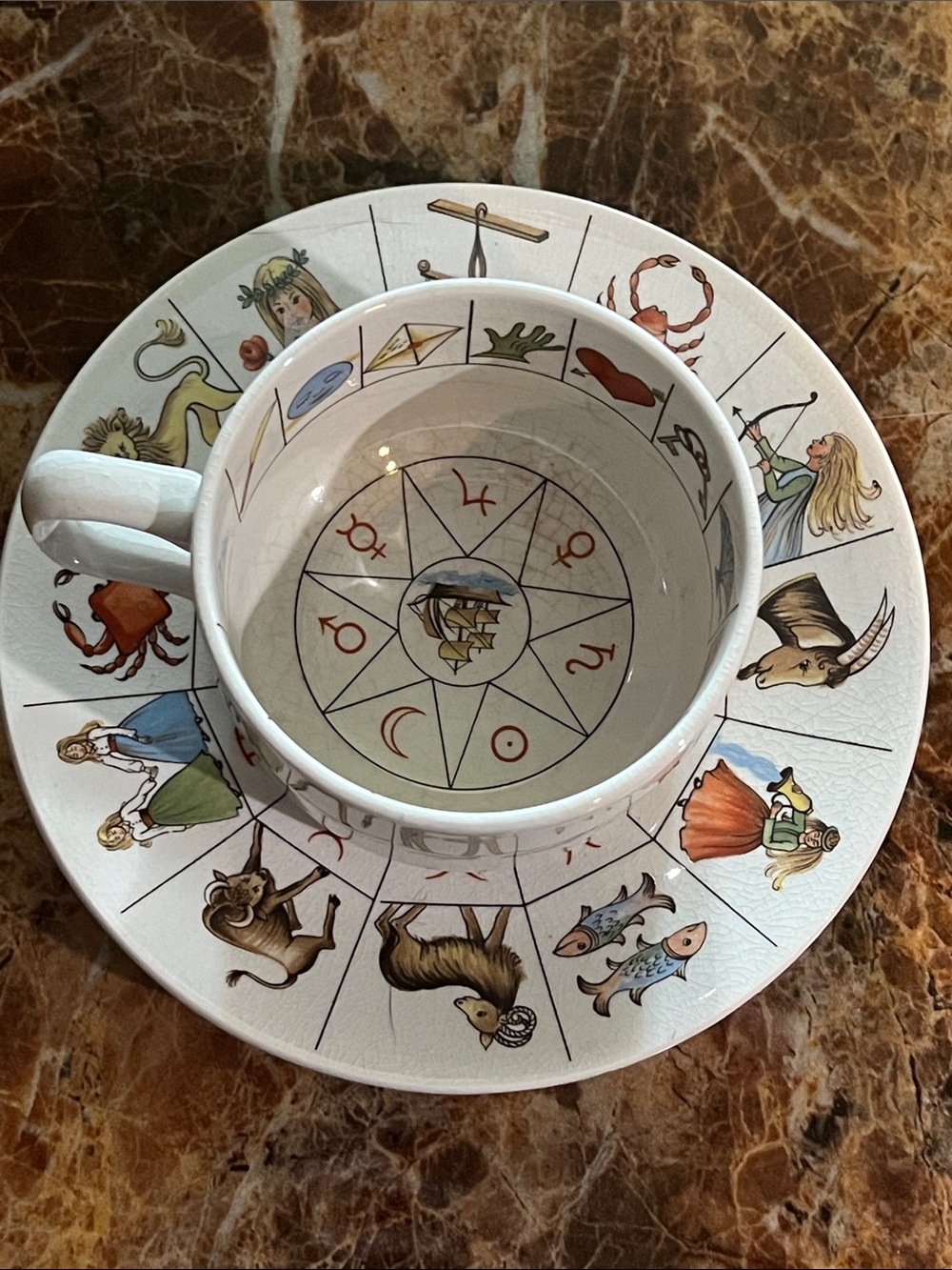 Vintage THE TALTOS Fortune Telling Tea Cup w/saucer - Picture 2 of 12